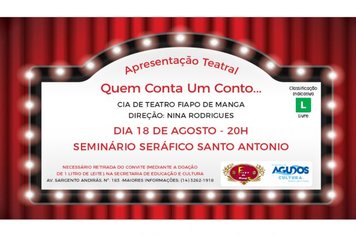 Prefeitura promove Teatro de graça no dia 18 de agosto