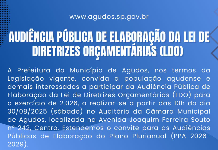 Participação e Transparência: Audiência Pública da LDO 2026
