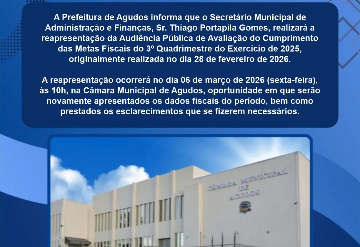 REAPRESENTAÇÃO DE AUDIÊNCIA PÚBLICA
