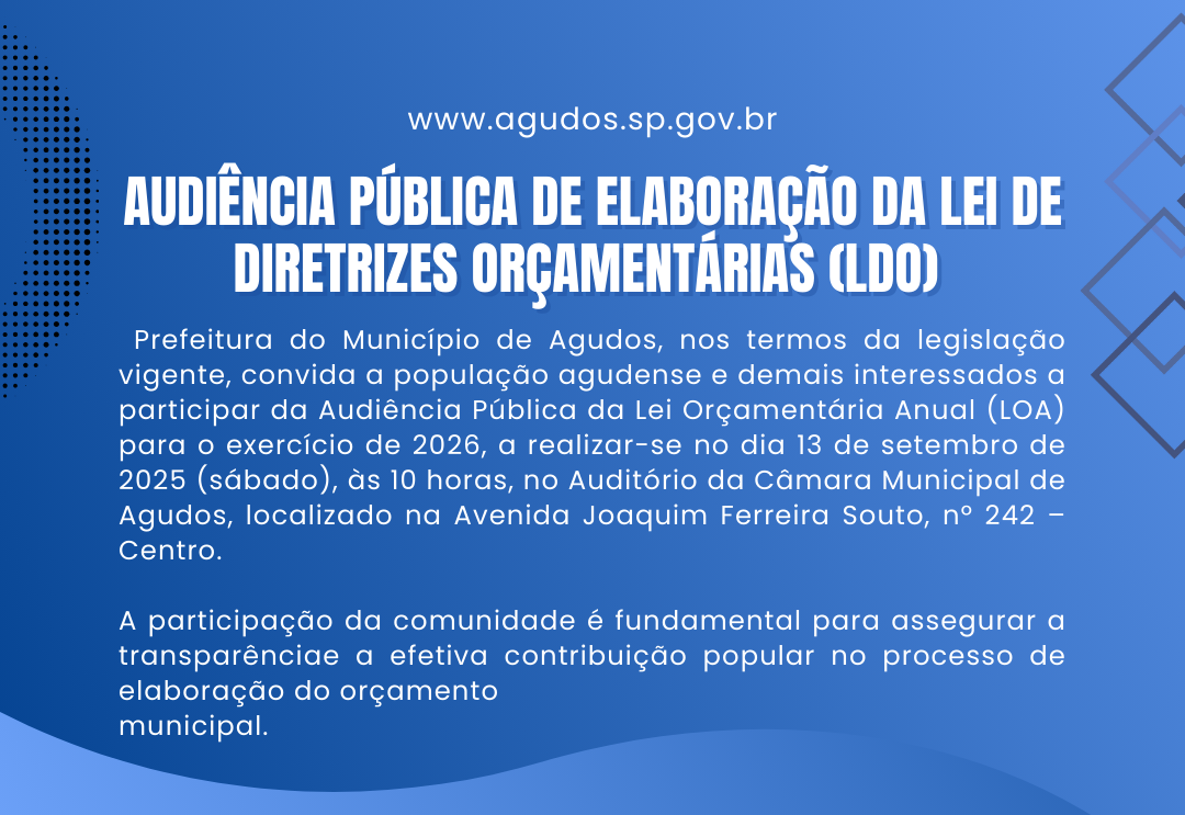 AUDIÊNCIA PÚBLICA DA LEI ORÇAMENTÁRIA ANUAL (LOA) 