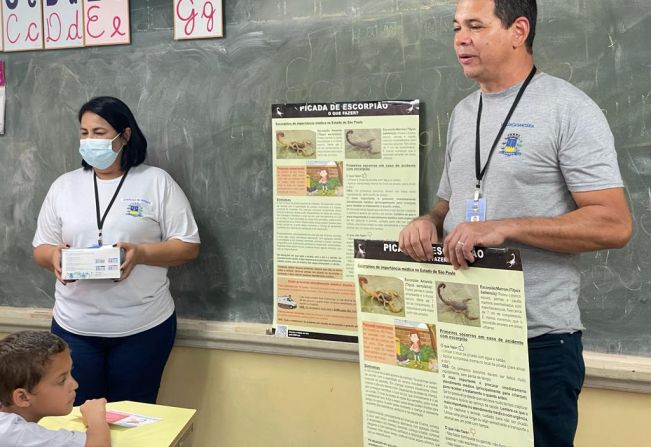 Semana de combate ao escorpião teve palestra em escolas municipais de Agudos