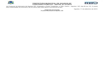 Foto - Classificação do concurso público da Prefeitura de Agudos 2