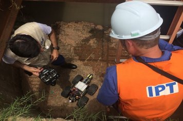 Foto - IPT faz trabalho pioneiro em Agudos com testes de Carro Robô para trabalho preventivo da Defesa Civil