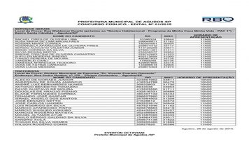 Foto - Confira o edital e convocação para prova prática e teste de aptidão física, do concurso público da Prefeitura de Agudos.