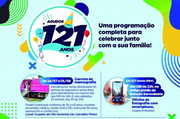 Confira programação completa de aniversário de Agudos