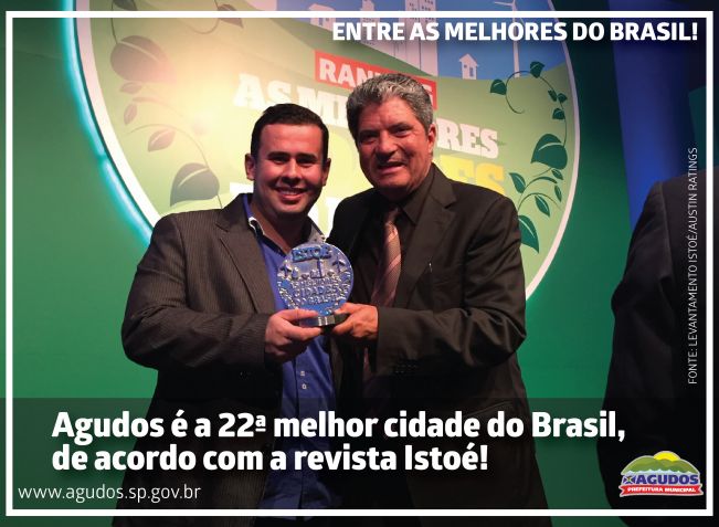 Agudos está em 22º lugar no ranking das 