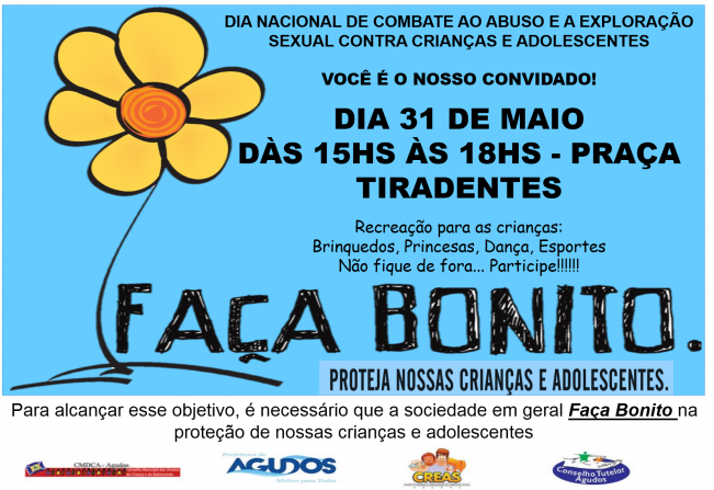 Agudos faz campanha de Combate ao Abuso e Exploração Sexual de Crianças e Adolescentes